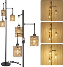 Dimmable Rattan Floor Lamp
