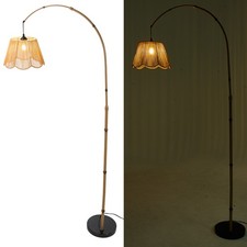 Arch Floor Lamp with Rattan