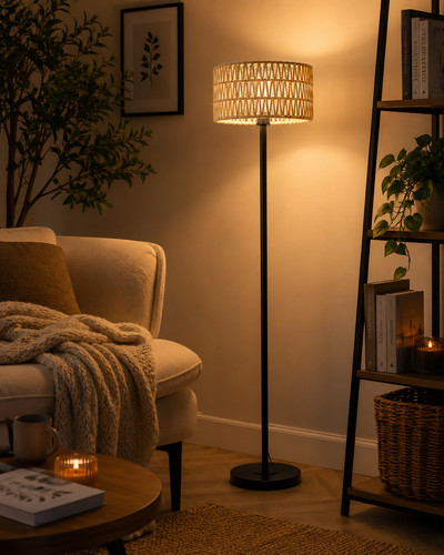 Qingmiao rattan floor lamp - qingmiao,