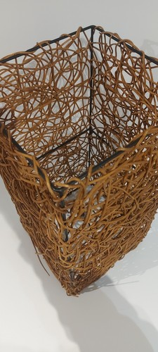 Rustic rattan wicker lamp - rustic,