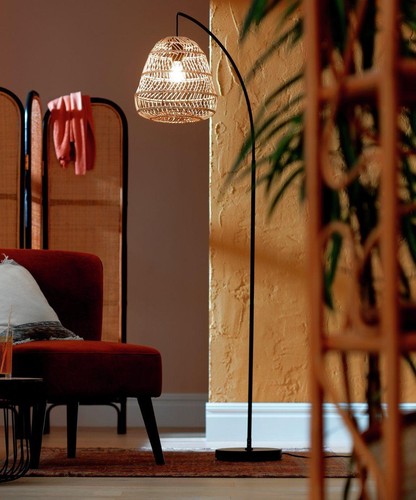 Habitat rattan arc floor lamp - arc,