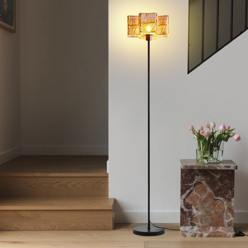 Modern floor lamp - with, rattan