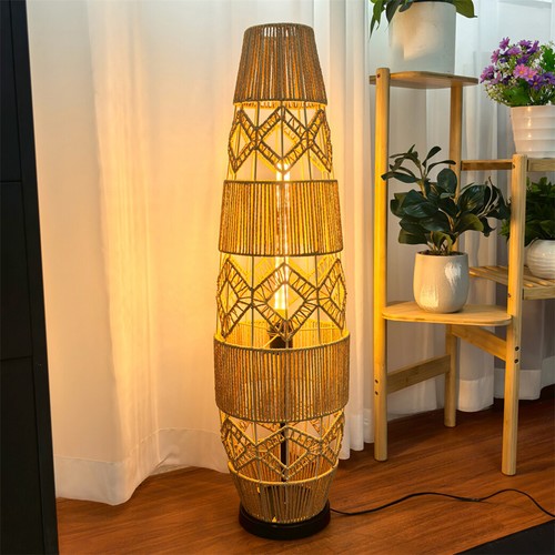 Led floor lamp rattan - led,