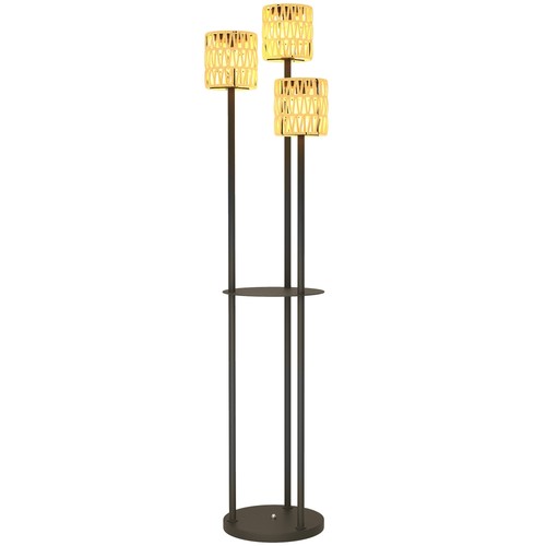 Boho rattan light floor lamp - 3-light,
