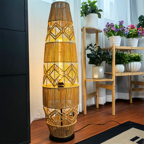 Retro rattan led floor lamp - retro,